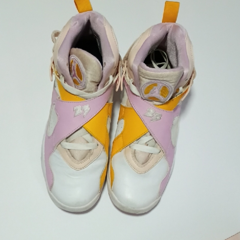 Jordan Kids Pink & Yellow High-Top Sneakers